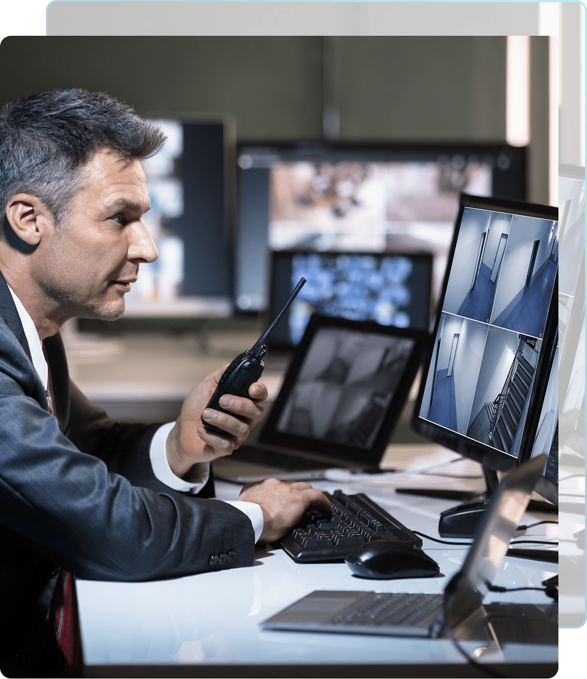 Security professional monitoring surveillance — expertise across industries